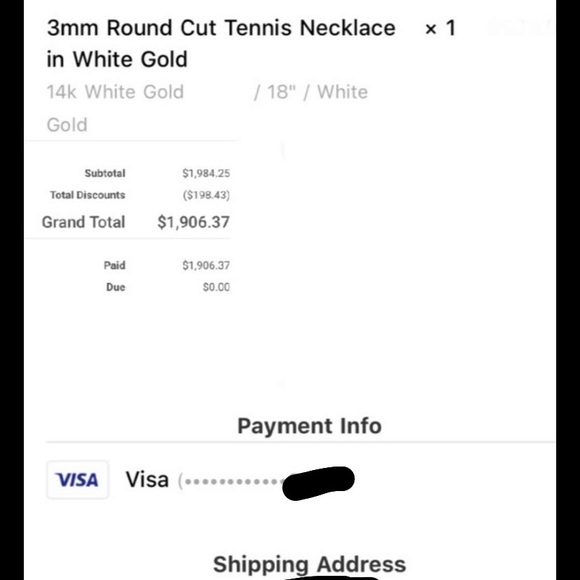 Tennis chain white gold with sapphire rocks 18inch